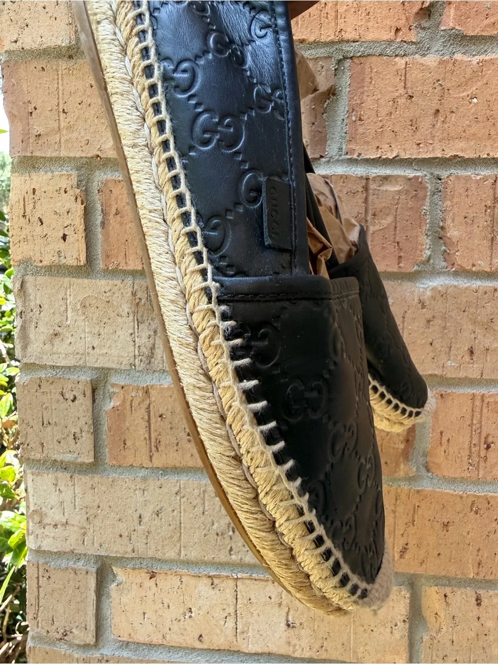 Gucci Black GG Espadrille Flats - Picture 6 of 12